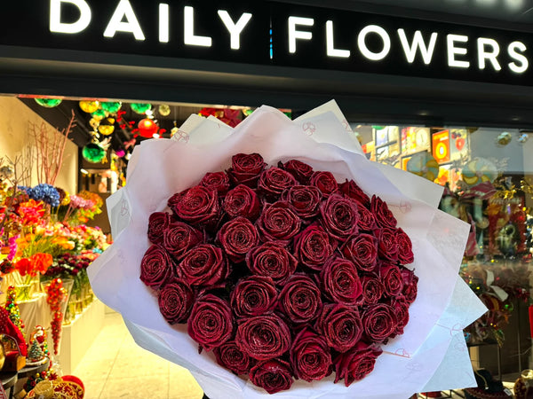 Red glitter roses - Choose your amount