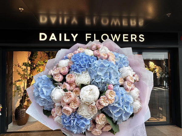 Royal blue peony blush